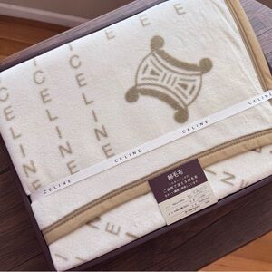 Celine Elegant Beige and Ivory blanket NWT in box